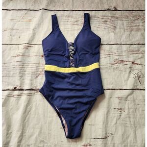 Seafolly Lace Up Front One Piece Swimsuit Size 8